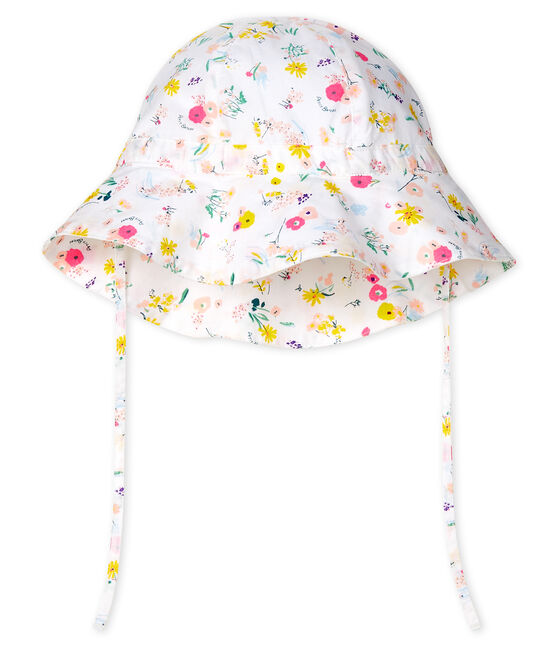 Cappellino in popeline fantasia a fiori bebé bambina variante 1
