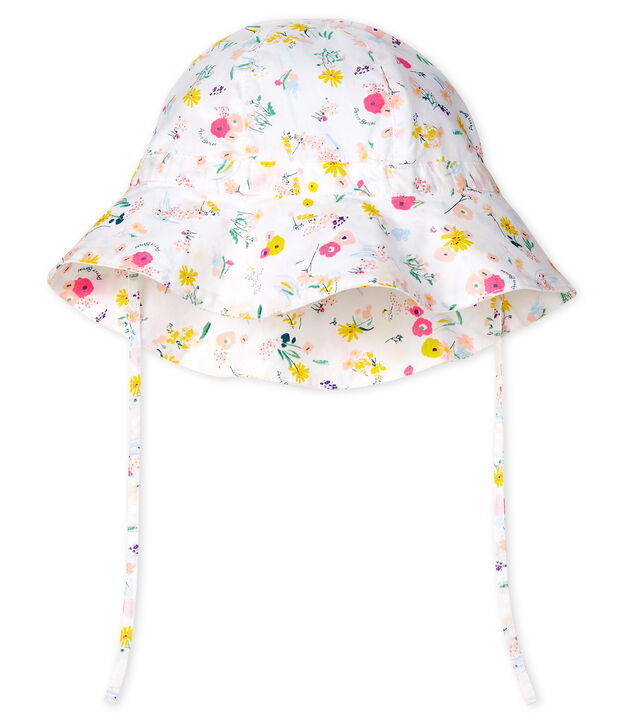 Cappellino in popeline fantasia a fiori beb&eacute; bambina multicolore