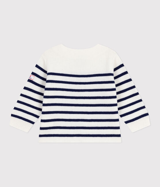 Maglione in stile marinaro in misto lana e cotone a righe neonato blu MARSHMALLOW/ SOIR