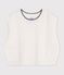 Pullover senza maniche in maglia di misto lana e cotone neonato bianco