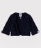 Cardigan bebè in tricot di cotone biologico blu SMOKING