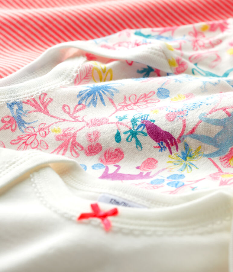 Confezione da 3 body manica corta fantasia beb&egrave; femmina multicolore