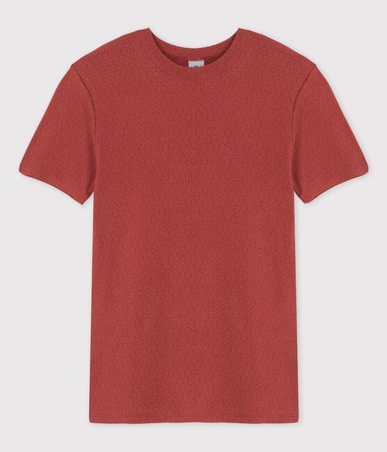 T-shirt L'ICONIQUE in cotone traforato donna marrone OMBRIE