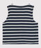 Gilè smanicato reversibile bebé a costine in ovatta blu SMOKING/bianco MARSHMALLOW