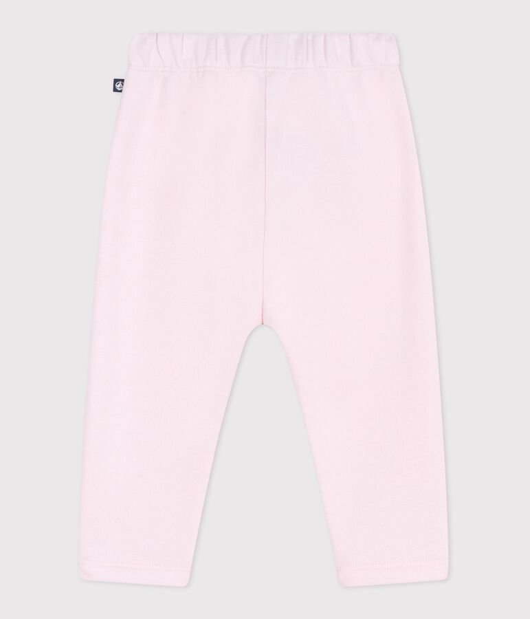 Joggers in cotone tinta unita neonato rosa