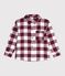 Camicia in cotone a quadri bambino marrone/beige
