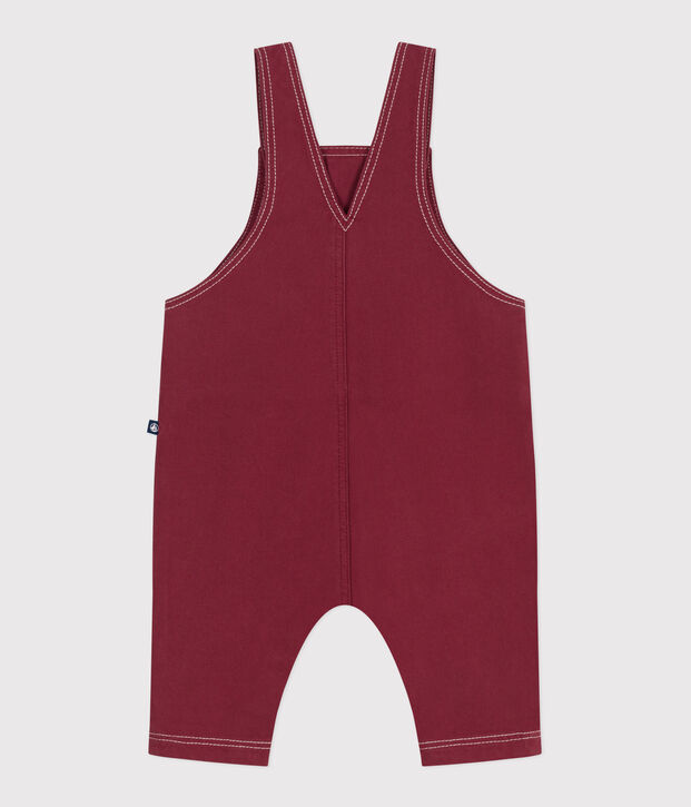 Salopette lunga in denim colorato neonata rosso
