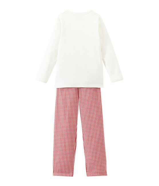 Pigiama per bambina rosso TERKUIT/bianco MARSHMALLOW