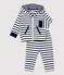 Set due pezzi righe alla marinara bio bebè bianco MARSHMALLOW/blu SMOKING