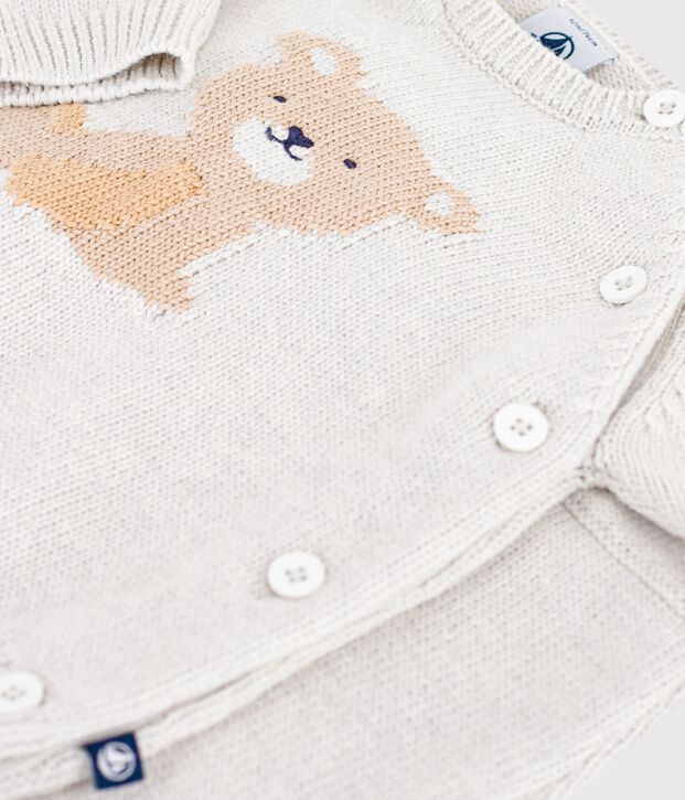 Completo 2 pezzi neonato in maglia di lana e cotone con motivo orsetto MONTELIMAR CHINE