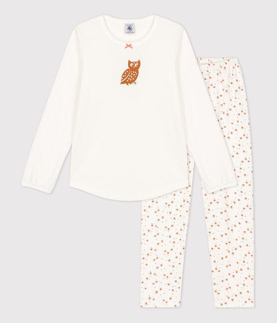 Pigiama bambina in cotone bianco MARSHMALLOW/bianco MULTICO