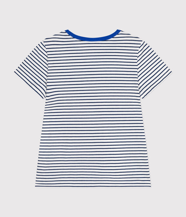 T-shirt Le Droit girocollo in cotone donna bianco/blu