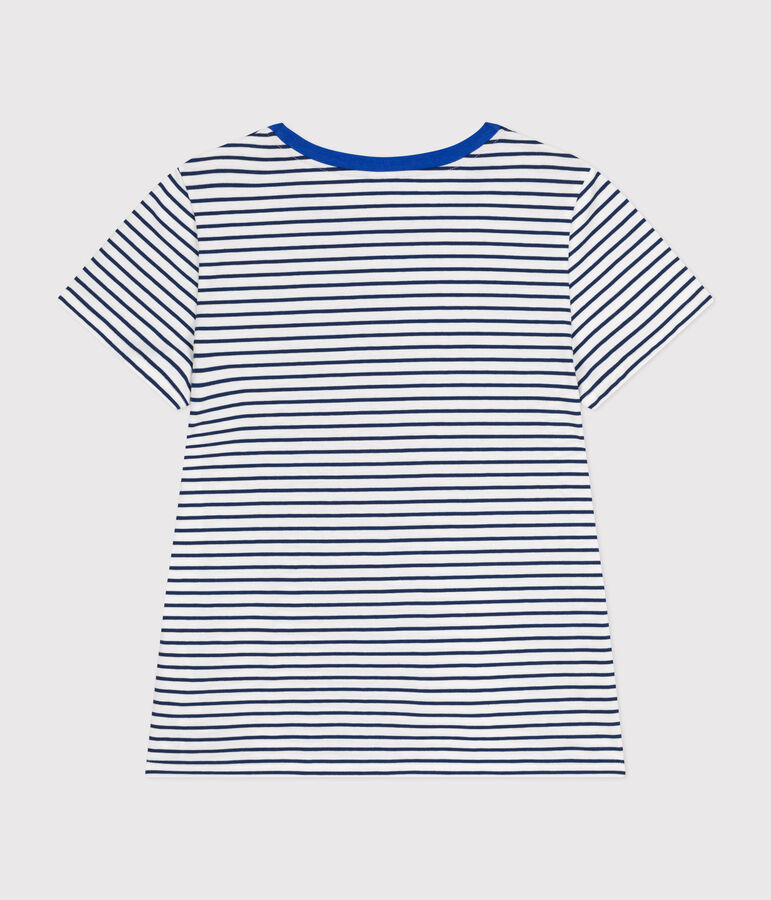 T-shirt Le Droit girocollo in cotone donna bianco/blu