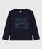 T-shirt maniche lunghe bambino stampata blu SMOKING