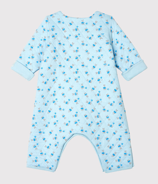 Tutina lunga bebè unisex in tubique blu FRAICHEUR/bianco MULTICO