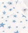 Pigiama per bambini molto aderente in cotone stampato  bianco MARSHMALLOW/blu ALASKA