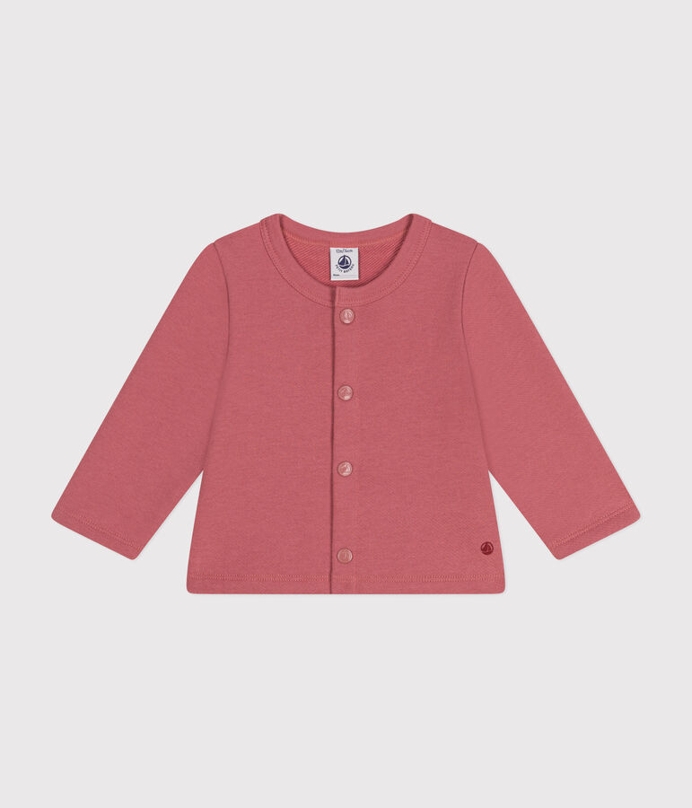 Cardigan in tessuto felpato per beb&egrave; rosa