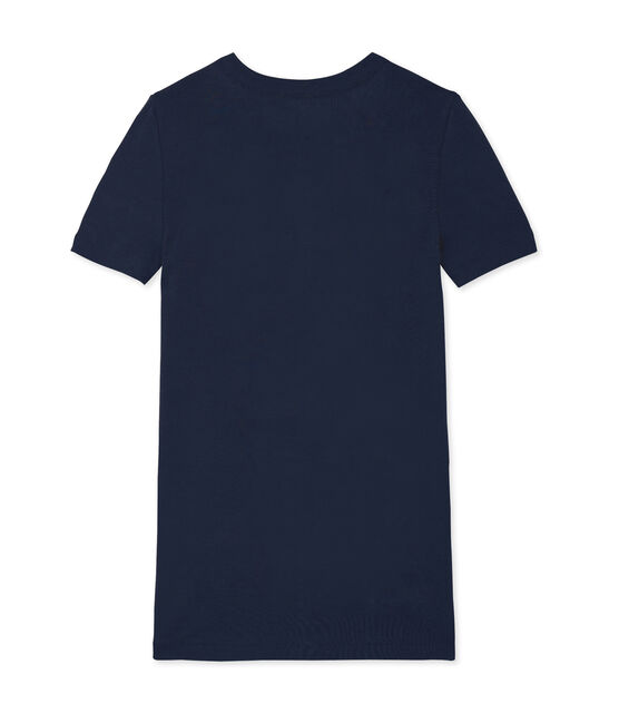 T-shirt maniche corte girocollo donna blu SMOKING