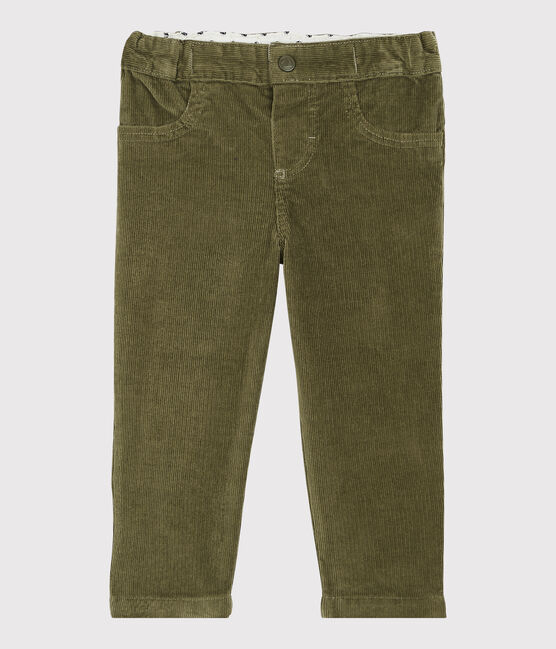 Pantalone in velluto bebè. verde MILITARY