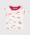 T-shirt a maniche corte bebè in jersey fantasia bianco MARSHMALLOW/bianco MULTICO