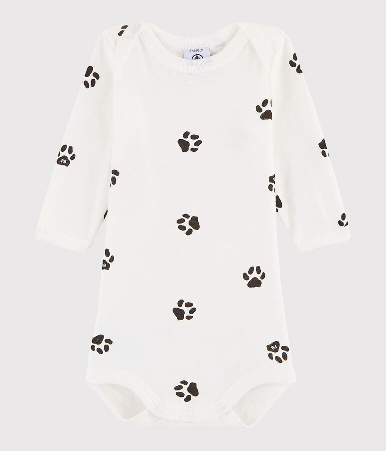 Body manica lunga beb&egrave; unisex bianco/grigio