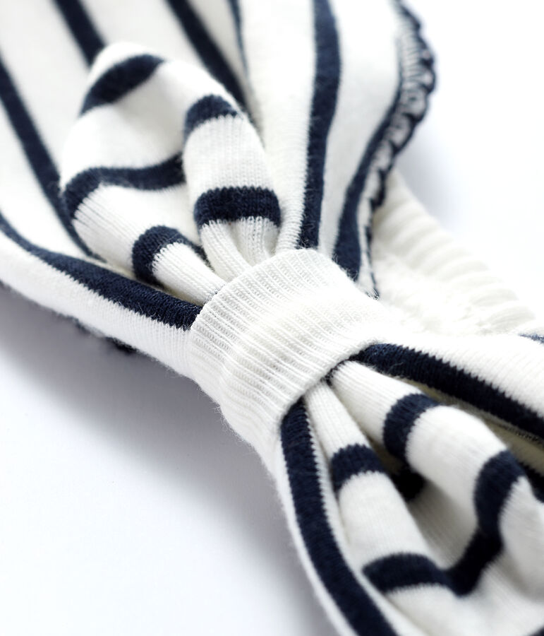 Fascia in cotone beb&egrave;. bianco MARSHMALLOW/blu SMOKING