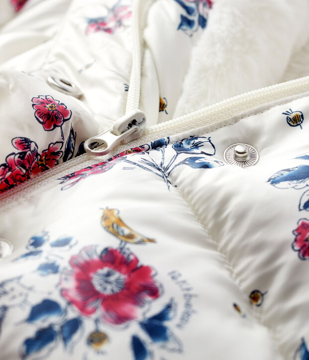 Piumino beb&egrave; femmina bianco/multicolore