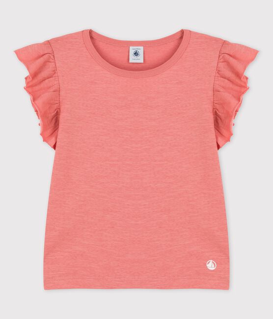 T-shirt a maniche corte in cotone bambina rosa PAPAYE