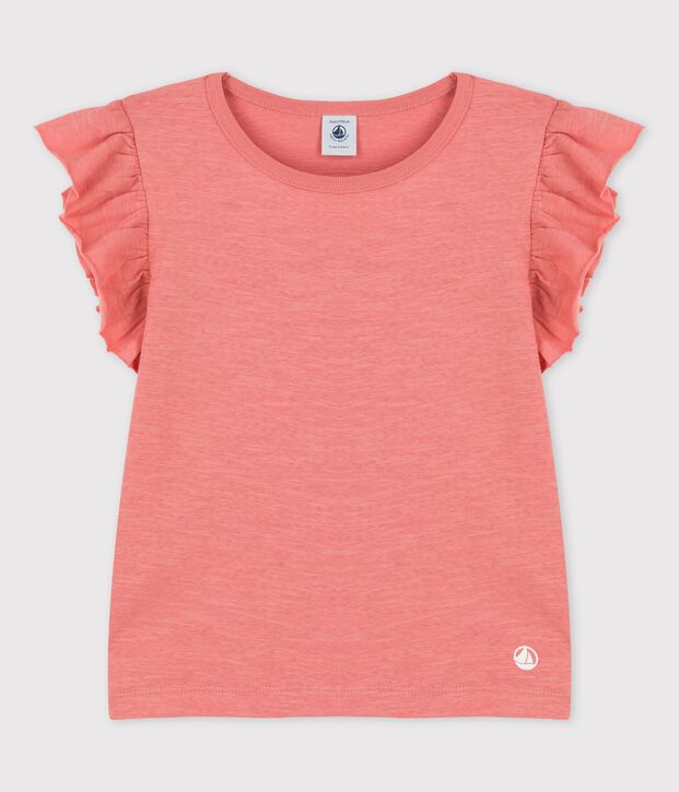 T-shirt a maniche corte in cotone bambina rosa