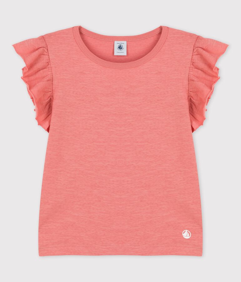 T-shirt a maniche corte in cotone bambina rosa