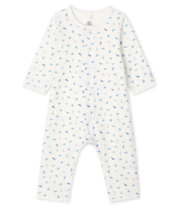 Bodyjama senza piedi beb&egrave; a costine bianco/multicolore