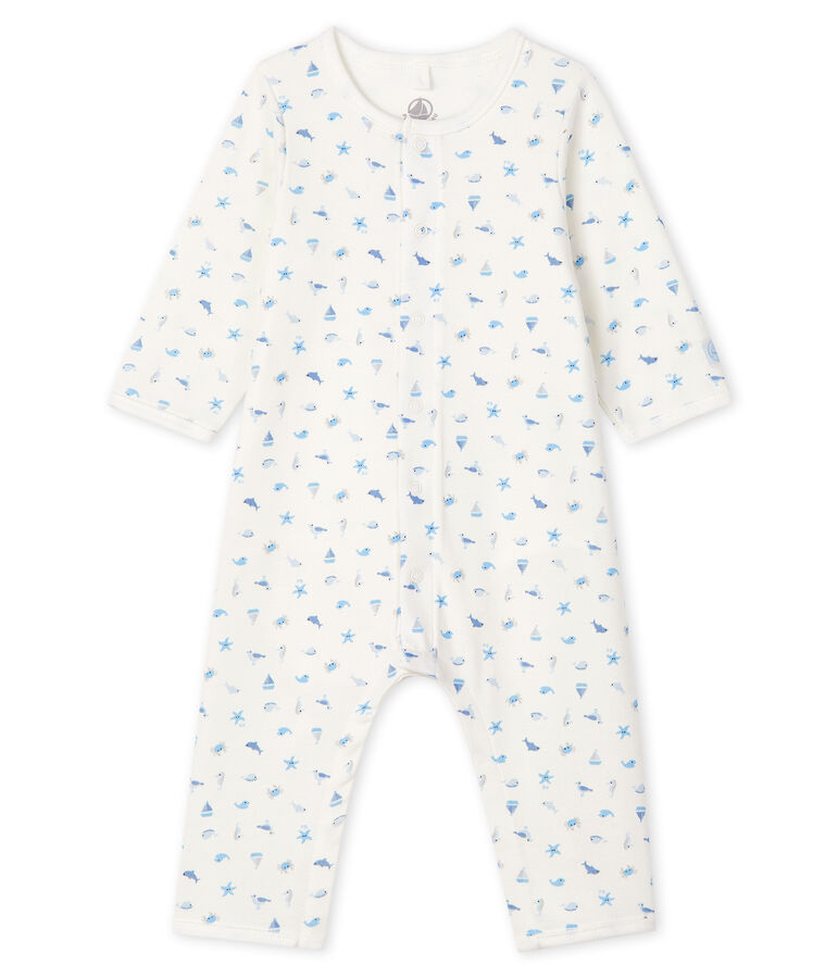Bodyjama senza piedi beb&egrave; a costine bianco/multicolore