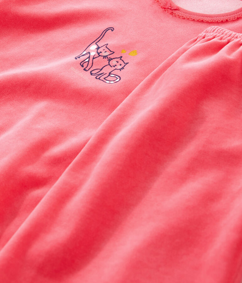 Pigiama bambina in ciniglia rosso