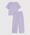 Pigiama donna a maniche corte con gamba ampia in cotone con cuori stampati bianco SQUAW/ MARSHMALLOW