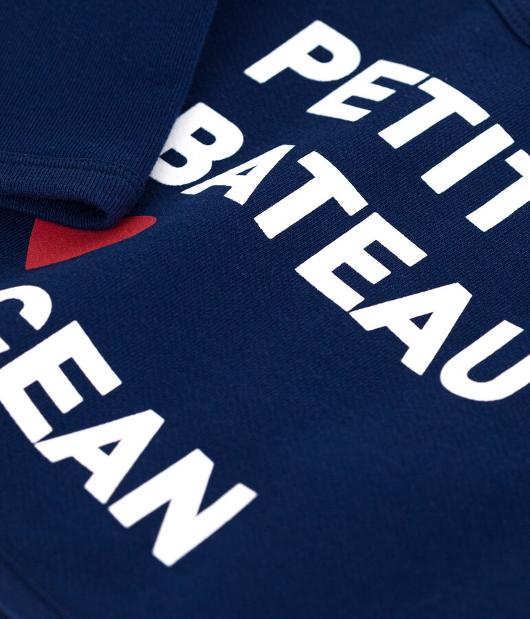 Felpa in cotone tinta unita neonato blu