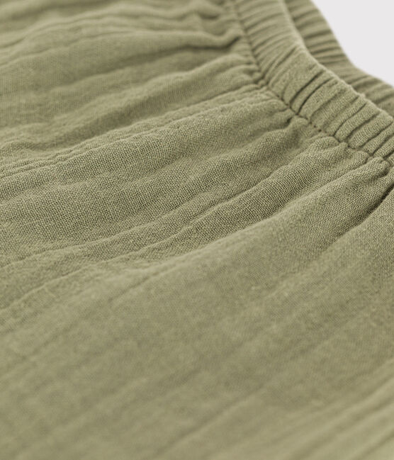 Pantaloni bebè in garza di cotone verde MARECAGE