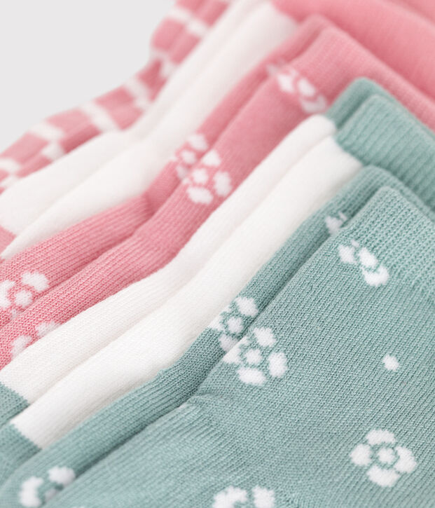 5 paia di calzini in cotone a fiori neonata multicolore