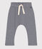Pantaloni bebè in cotone biologico blu SMOKING/bianco MARSHMALLOW