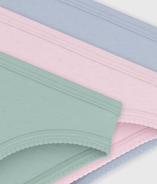 Set di slip in cotone a tinta unita bambina multicolore