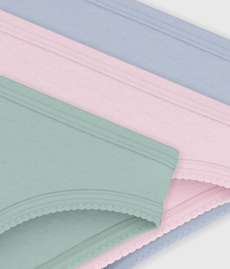 Set di slip in cotone a tinta unita bambina multicolore