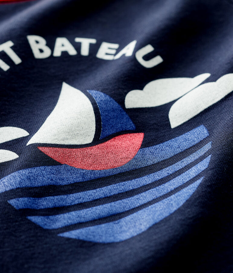 T-shirt maniche corte in cotone beb&egrave; maschio blu