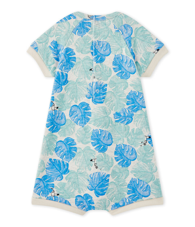 Tutina corta beb&eacute; bambino stampata grigio BELUGA/bianco MULTICO