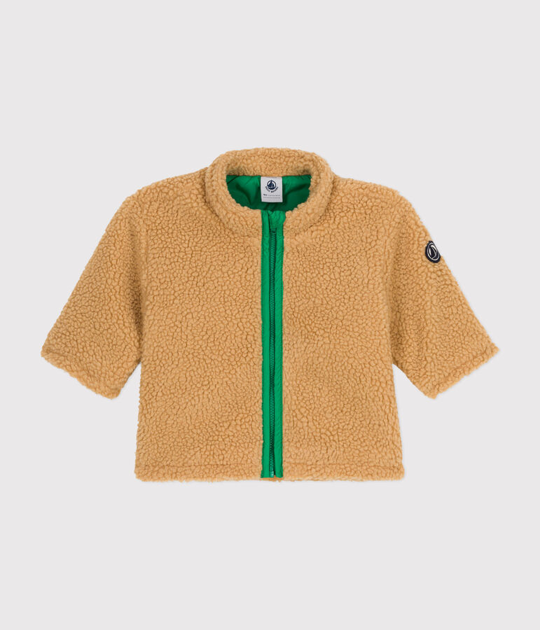 Giacca in sherpa per beb&egrave; beige