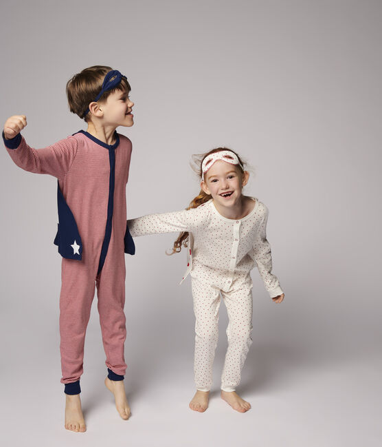 Tuta maschera supereroi bambino in cotone rosso TERKUIT/bianco MARSHMALLOW