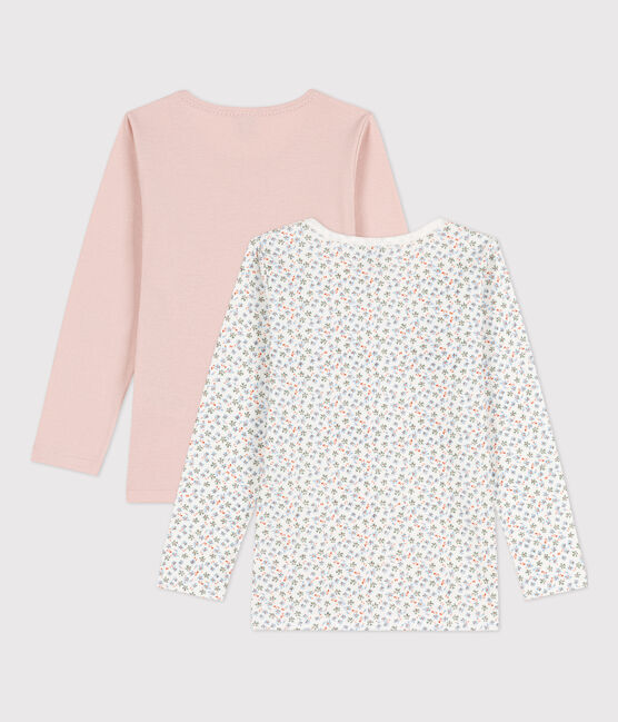 Confezione da 2 t-shirt a manica lunga bambina in cotone variante 1