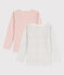 Confezione da 2 t-shirt a manica lunga bambina in cotone variante 1