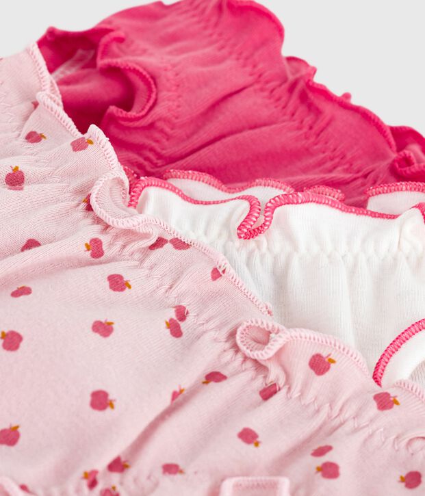 Set di slip vezzosi in cotone con mele stampate bambina multicolore