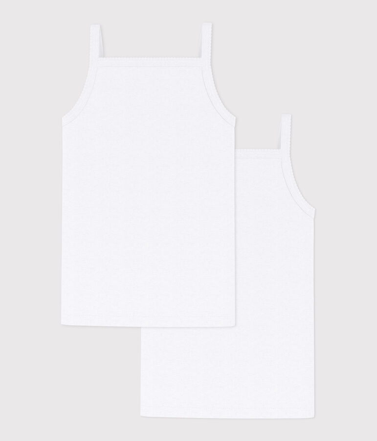 Confezione da 2 canottiere con spalline bianche bambina variante 1