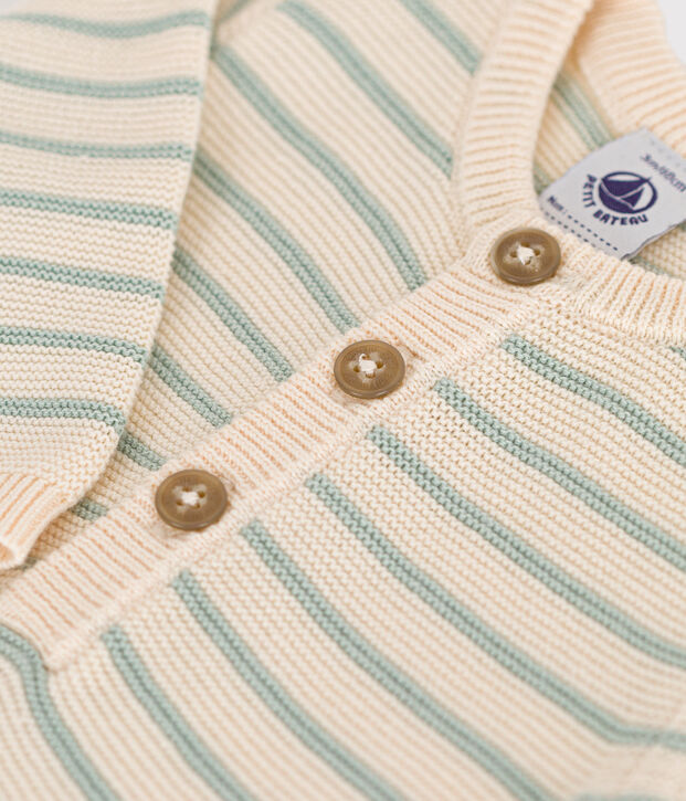 Tutina lunga beb&egrave; in maglina beb&egrave; ecru/verde