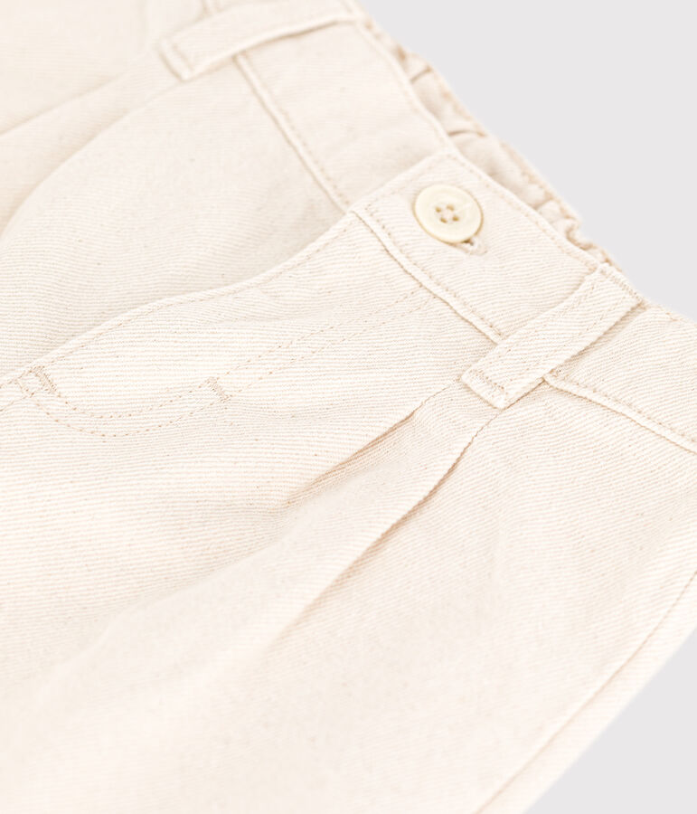 Pantaloni beb&egrave; in denim beige